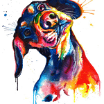 Colorful Abstract Design of Weiner Dog