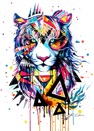 Beautiful abstract of a tigers head